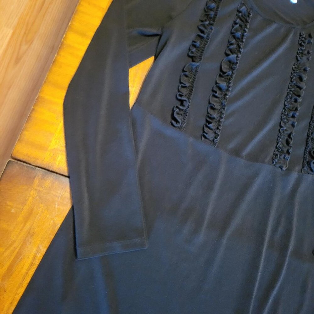 Bcbgeneration Black Ruffled Front Sheath Dress - image 5